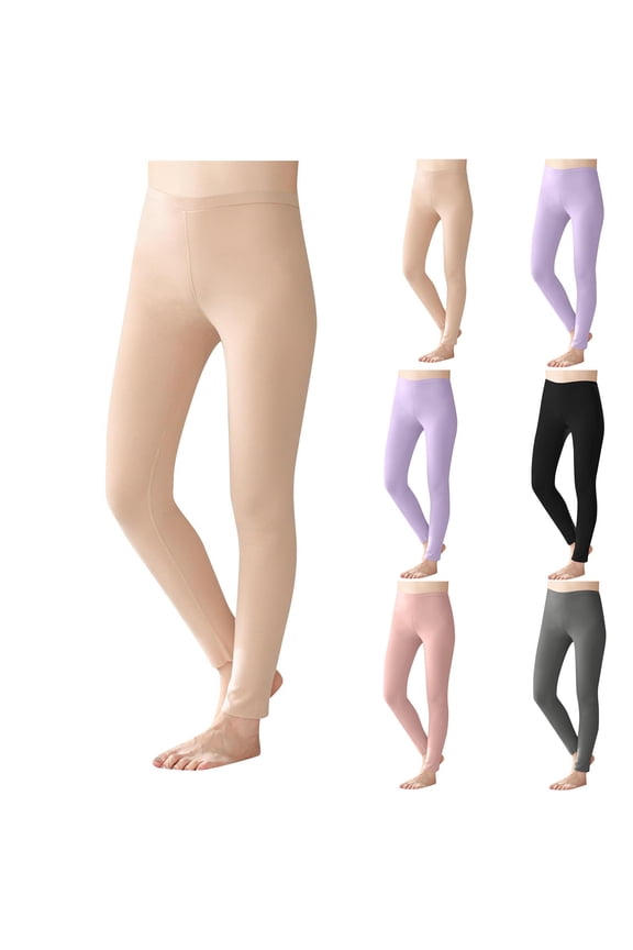 Fleece Lined Tights for Women Footless 80D Skin Colored Leggings Soft Womens Tight