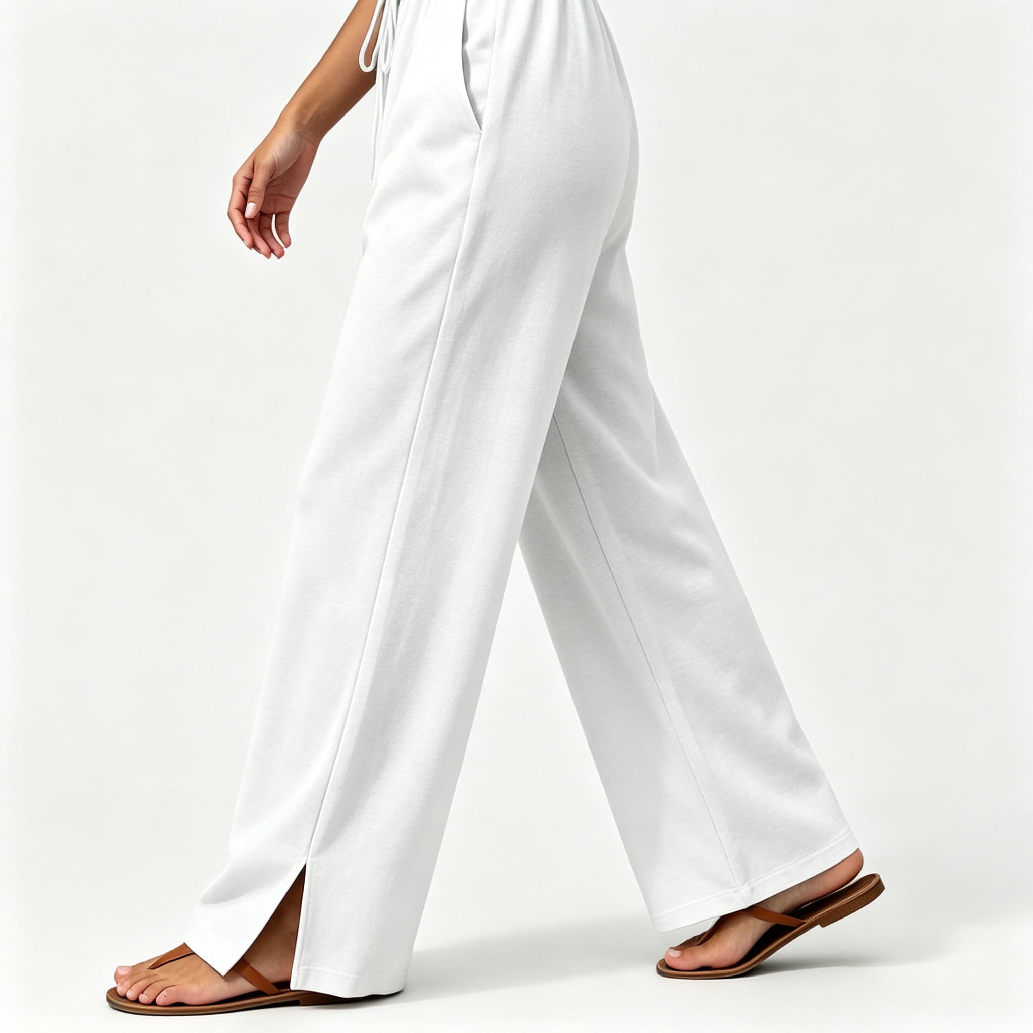 Sakmal Flowy Pants for Women High Waist Wide Leg Swaeatpants Boyfriend ...