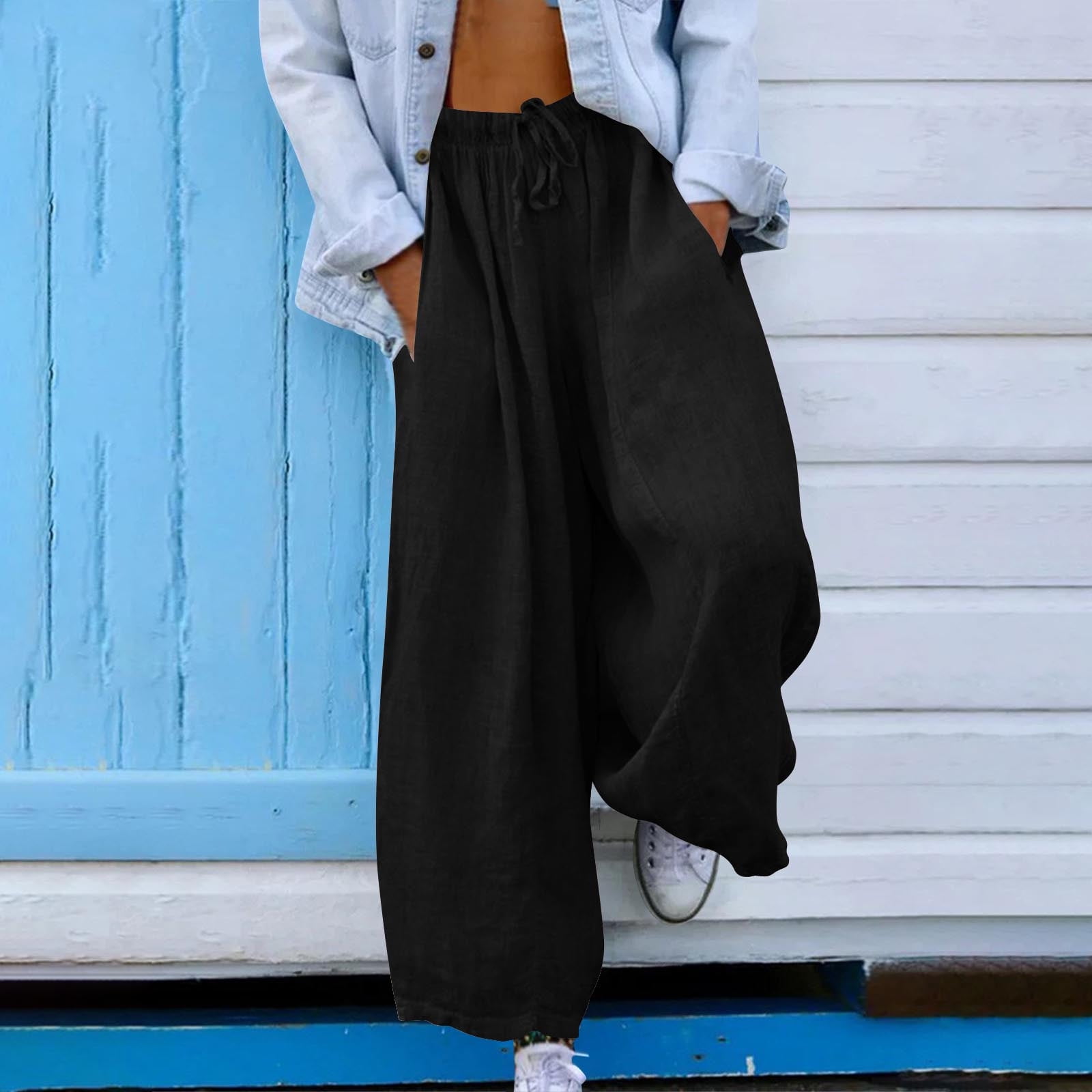 Flowy Wide Pants - Black
