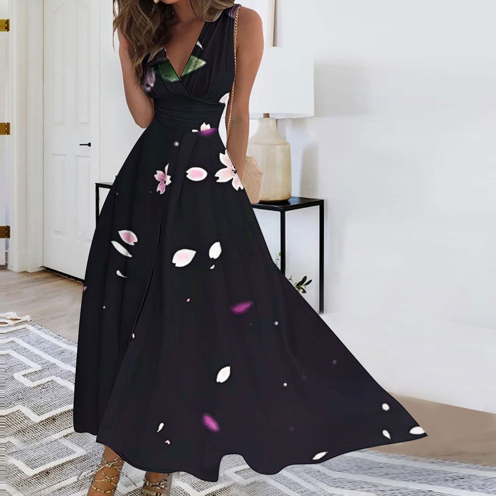 connected long dresses Connected Apparel Short Plus Size Floral Print Dress