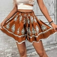 thumbnail image 1 of Sakmal Flowy Womens Skorts A line Orange Butterfly Mini 7 Inch Inseam Trendy Boho Skorts, 1 of 9