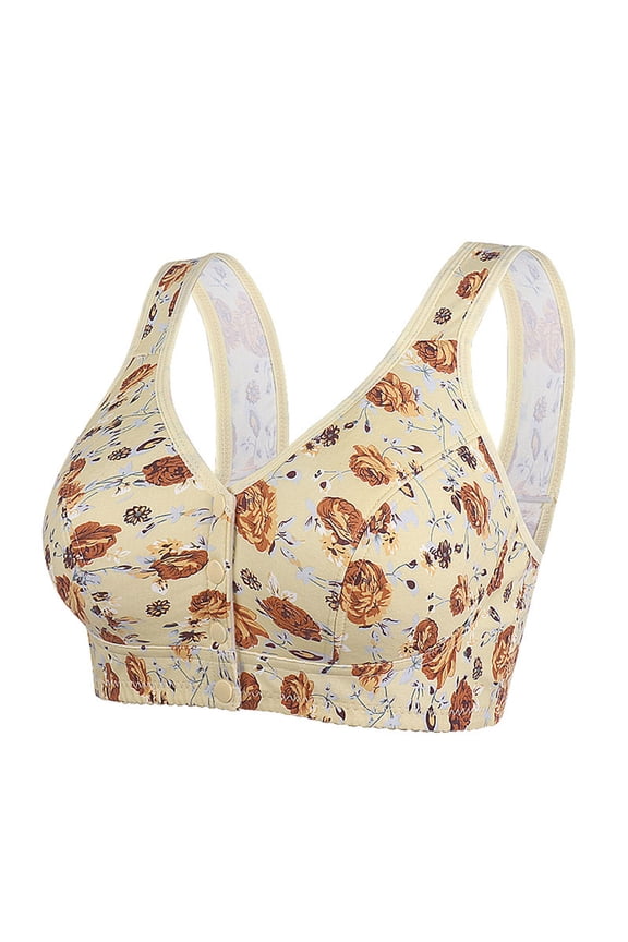 Front Closure Bras for Women No Underwire Back Smoothing Beige Bralette Stretch T-Shirt Bras for Women 3X