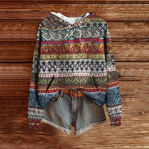 Sakmal Graphic Hoodies Women Cute Blue Tops Fashion Hoodies with Pockets