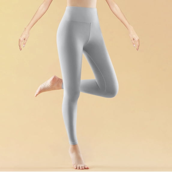 Sakmal Gray Fleece Lined Tights Footless 80D Leggings High Waisted Women's Tight