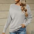 thumbnail image 1 of Sakmal Gray Ladies Sweaters Fall Fashion Crew Neck Plain Sweaters for Women S, 1 of 9