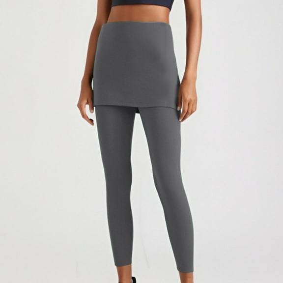 Sakmal Gray Leggings Women Plus Size High Waisted Soft Yoga Pants Long Solid Gym Leggings