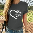 thumbnail image 1 of Sakmal Gray Womens Tops Under $10 Short Sleeve Crew Neck Graphic T-Shirts Ladies Shirts $5, 1 of 5