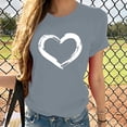 thumbnail image 1 of Sakmal Gray Womens Tops Plus Size Short Sleeve Floral Crew Neck T-Shirts Womens Shirts,XL, 1 of 8