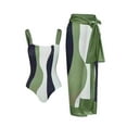 thumbnail image 1 of Sakmal Green Bathing Suits for Women 2 Piece with Wrap Tummy Control One Piece Swimsuits Patchwork Swimwear, 1 of 4