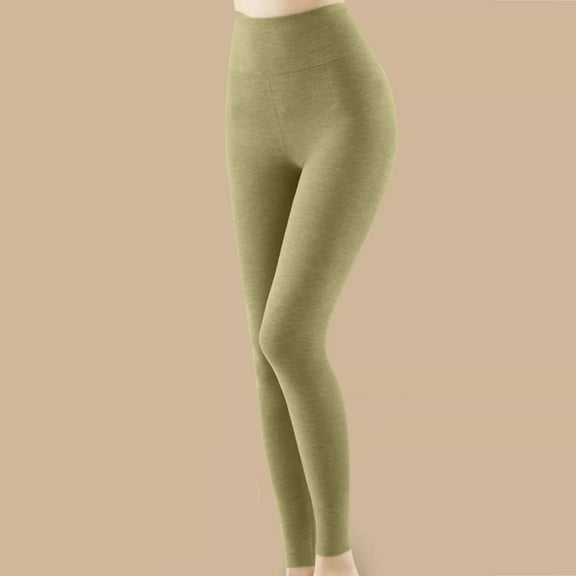 Sakmal Green Fleece Lined Tights Women Plus Size Footless Leggings High Waisted Women's Tight