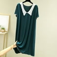 thumbnail image 1 of Sakmal Green Moomoo Sleep Dress for Women Cotton Long Plus Size Cute Night dress Solid Short Sleeve Nightgowns for Women, 1 of 6