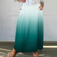 thumbnail image 1 of Sakmal Green Skirts for Women Maxi Elastic Waist Summer Straight Gradient Skirts with Pockets, 1 of 5