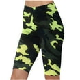 thumbnail image 1 of Sakmal Green Women Shorts Yoga Running Gym Cycling Camo 9 Inch Inseam High Waisted Athletic Shorts, 1 of 4