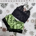 thumbnail image 1 of Sakmal Green Womens Pajama Set See Through Sexy Shorts and Tank Sleeveless Pj Set Lace V Neck Pajamas for Women, 1 of 5