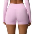 thumbnail image 1 of Sakmal Running Shorts Womens Gym High Waisted Bike Pink Stretchy Tummy Control Yoga Shorts, 1 of 7