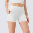 thumbnail image 1 of Sakmal Gym Shorts Womens Running White Workout Spandex Mid Rise Quick Dry 4" Athletic Shorts with Pockets, 1 of 6
