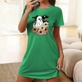 thumbnail image 1 of Sakmal Halloween Sleepwear for Women Cute Green Oversized Cloud-Like Nightshirt Ghost Print Short Crew Neck Short Sleeve Nightgowns S-2XL, 1 of 5