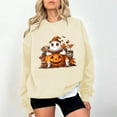 thumbnail image 1 of Sakmal Halloween Womens Sweatshirts Beige Cute Pullover Graphic Sweatshirts Soft Fall Fashion Tops, 1 of 5
