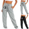 thumbnail image 1 of Sakmal Womens Sweatpants Plus Size Valentines Love Joggers Pants Heart Print Casual with Pockets Black Womens Sweatpants L, 1 of 5