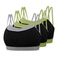 thumbnail image 1 of Sakmal High Impact Ladies Sports Bras 3 Pack Spaghetti Straps Gray Seamless Breathable Solid Sports Bras for Women L, 1 of 9