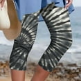 thumbnail image 1 of Sakmal High Waisted Capri Leggings for Women Beach Soft Plus Size Gray Yoga Pants Graphic 7/8th Tropical Leggings, 1 of 5