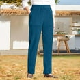 thumbnail image 1 of Sakmal High Waisted Cotton Pleated Pants Women's Slim Straight Corduroy in Blue with Pockets, 1 of 5