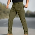 thumbnail image 1 of Sakmal High Waisted Mens Cargo Pants Fleece Lined Straight Leg Stretch Green Regular Pants for Men M, 1 of 9