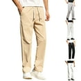 thumbnail image 1 of Sakmal High Waisted Mens Khaki Pants Straight Leg Beige Lightweight Chino Pants Men L, 1 of 9