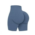 thumbnail image 1 of Sakmal Blue Shorts Womens Running High Waisted Gym Biker Tummy Control Yoga Stretchy Shorts, 1 of 2