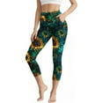 thumbnail image 1 of Sakmal High Waisted Women Leggings Buttery Soft Tummy Control Butt Lifting Yoga Pants 7/8th Running Sunfloral Leggings, 1 of 8