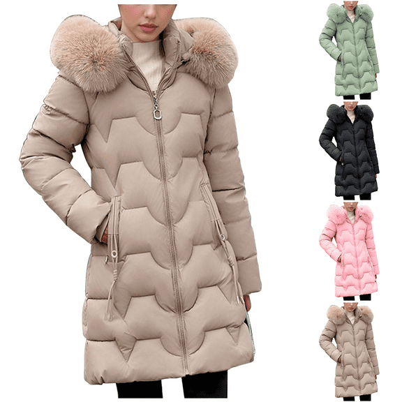 Sakmal Hooded Women's Winter Coats Quilted Puffer Plus Size Down Jackets Parka Waterproof Overcoat Long Yellow Coats for Women