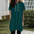 thumbnail image 1 of Sakmal Hooded Womens Tops Under $5 Short Sleeve Green Solid Knot Loose Fit Tunic Shirts, 1 of 7