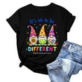 thumbnail image 1 of Sakmal It's Ok To Be Different Womens T Shirts Asd Short Sleeve Autism Awareness Crew Neck Black Relaxed Fit Casual Tops for Women Trendy, 1 of 5
