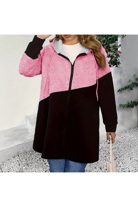 Jackets Women Oversized Pink Long Duster Jacket Patchwork Streetwear Coats for Women