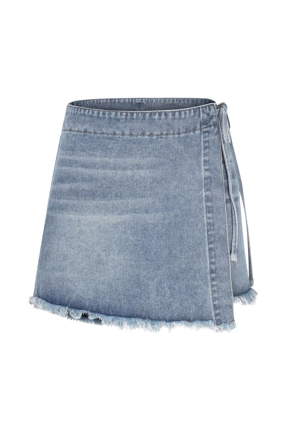 Jean Shorts for Women Plus Size Denim Cut off Lightweight Solid Blue Ladies Shorts with Pockets