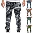 thumbnail image 1 of Sakmal Jogger Men's Cargo Pants Drawstring Elastic Waist Regular Multi Pockets Blue Camo Mens Pants L, 1 of 6