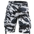 thumbnail image 1 of Sakmal Khaki Shorts Men Cargo Cotton Elastic Waist Summer Camo 9 Inch White Shorts for Men M, 1 of 6