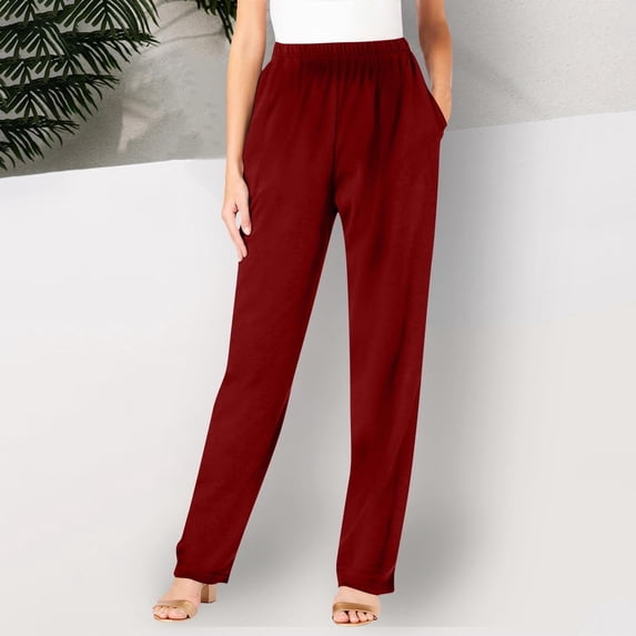 Sakmal Khakis Women's Pants Trousers Slim Straight Work High Waisted Solid Pants with Pockets