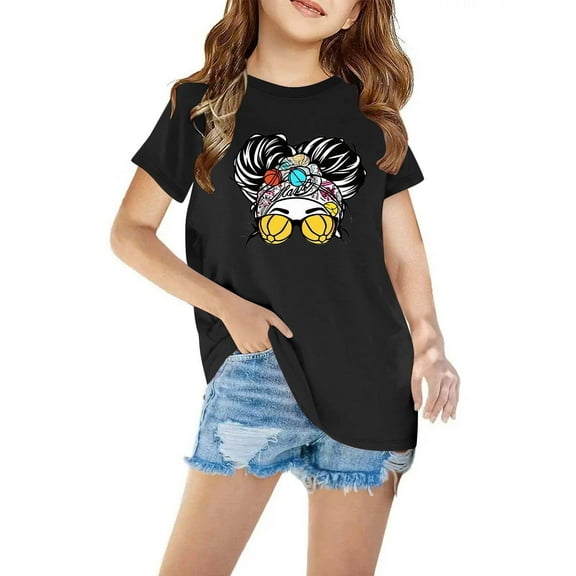 Sakmal Kids Clothes Under $5 Cotton Black Crew Neck 3-7y Floral Short Sleeve Daily Life Summer Outfits For Kids 2024