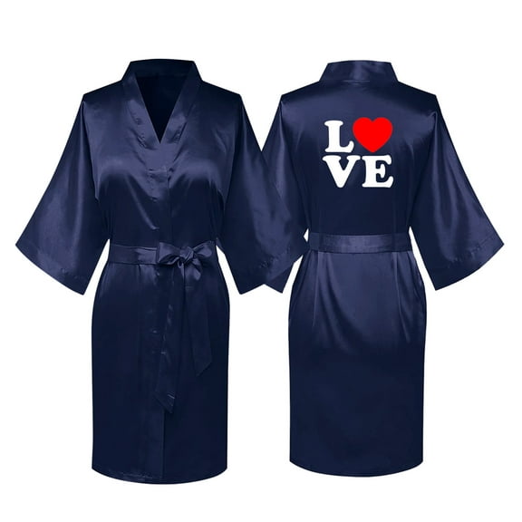 Sakmal Kimono Womens Robes Long Length Satin Bathrobe for Women Blue Cozy Womens Robe XXL