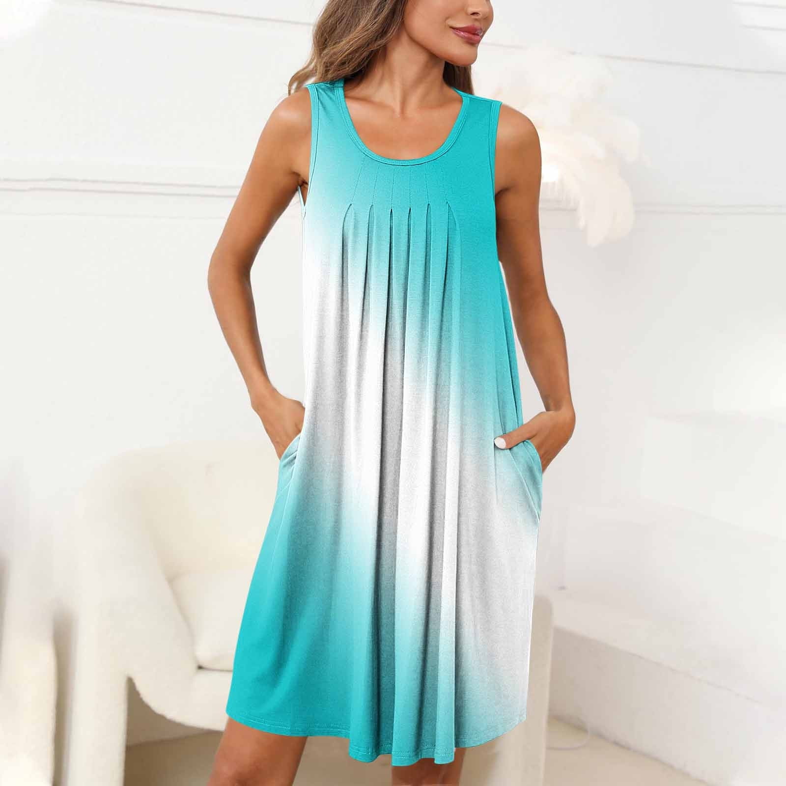 Sakmal Knee Length Moo Moos for Women Green Pleated Soft Loungewear ...