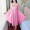 thumbnail image 1 of Sakmal Knee Length Nightgowns Women Casual Pink Ruffle Mumu Dress Sleeveless Solid Nightgowns for Women, 1 of 6