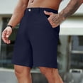 thumbnail image 1 of Sakmal Knee Length Shorts Men Chino Khaki Casual Blue Lightweight 9 Inch Solid Mens Shorts L, 1 of 6