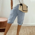 thumbnail image 1 of Sakmal Knee Length Shorts Womens Patchwork Striped Bermuda Shorts with Pockets, 1 of 6