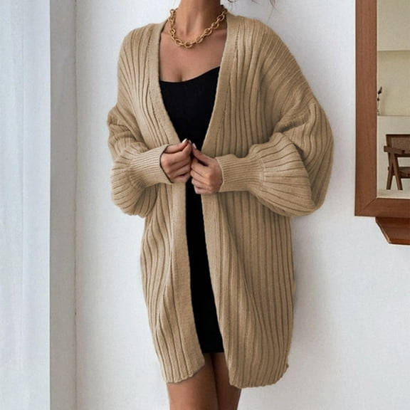 Sakmal Knit Cardigan Sweaters Womens Tunic Lanetrn Long Sleeve Soft Open Front Cardigan Long Ribbed Yellow Sweater Coat