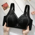 thumbnail image 1 of Sakmal Lace Bras Women Full Coverage Bralette Jelly Plunge Black Bras for Ladies 42, 1 of 5
