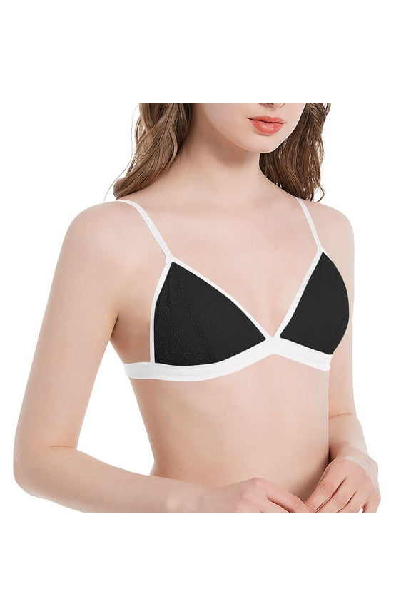 Lace Bras Women Triangle Comfortable Support Bralette Black Compression Ladies Bras L