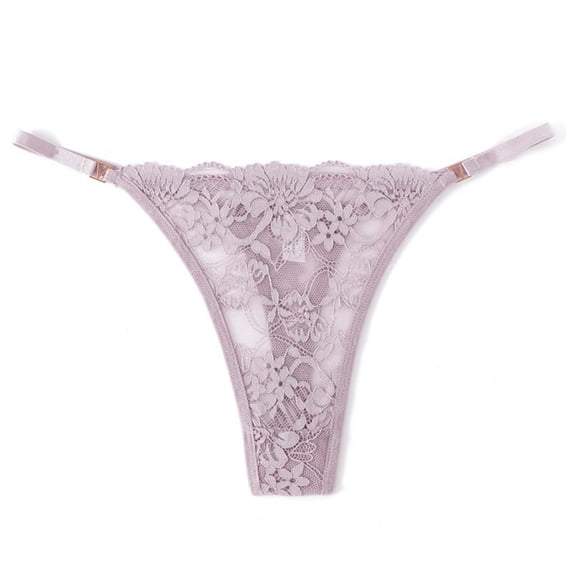 Sakmal Lace Women's Panties Butt Lifting Thong Cheeky Panties Gray Breathable Womens Underwear M