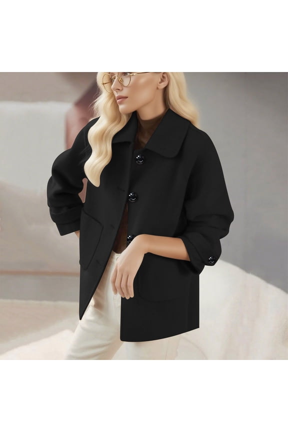 Ladies Barn Jacket Black Coat Streetwear Women Jackets Fall 3X