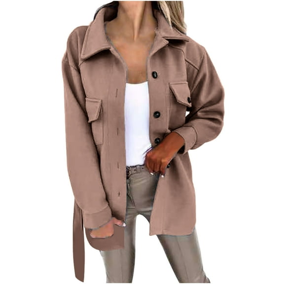 Sakmal Ladies Barn Jacket Brown Plus Size Peacoat Coat Women Jackets Fall S